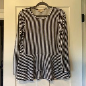 Women’s Michael Kors longsleeved black and white striped top size medium
